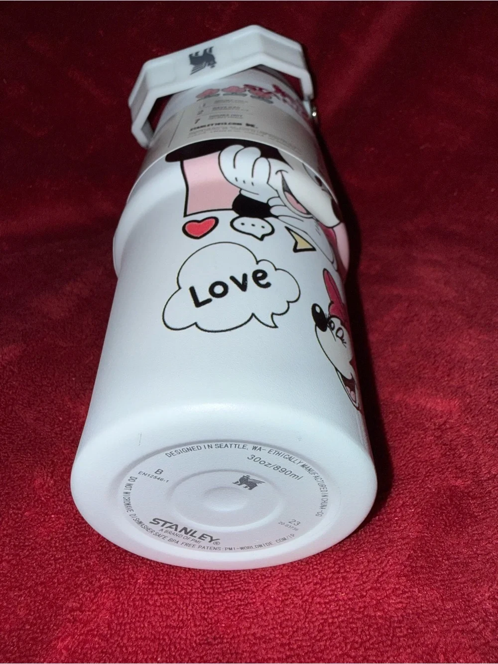 Stanley Minnie Mouse White and Pink 30 oz. H2.0 Quencher Tumbler - New - Picture 4 of 4